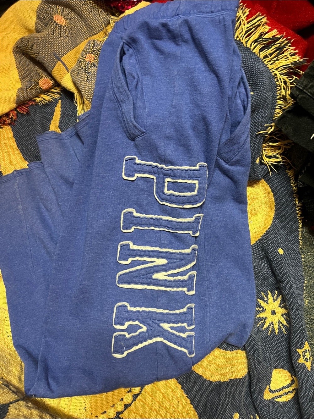 2013 PINK Victoria's Secret Royal Blue Girls' Pajama Top with White Trim Logo